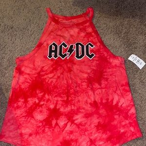 Tie-dye AC/DC tank top